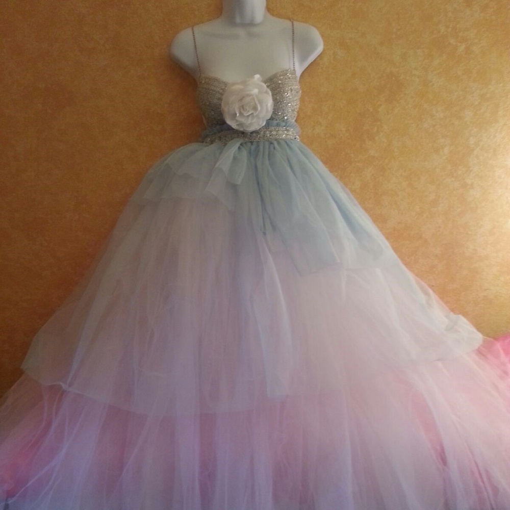 Cinderella Blue Babydoll Tulle Wedding Ballgown - Picture 8 of 8
